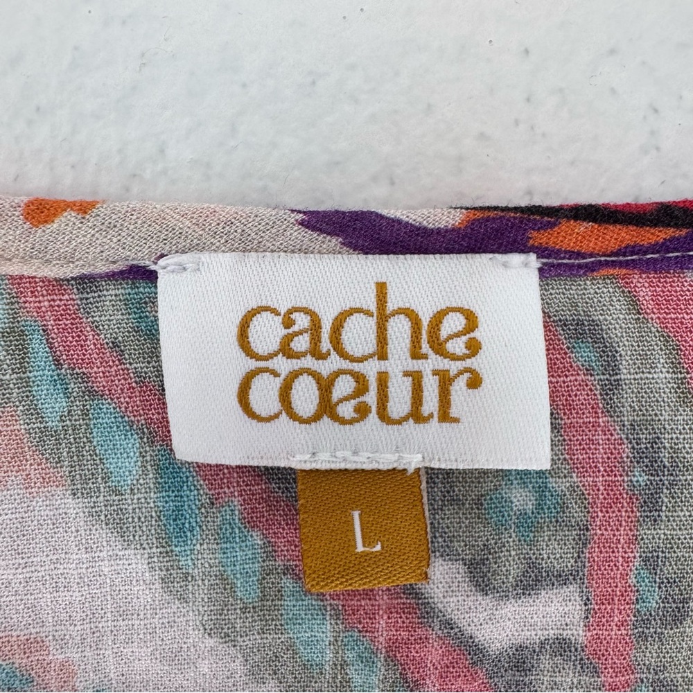 Cache Coeur Balloon Sleeve Maternity Nursing Blouse Latina Multicolor size Large - Picture 5 of 11